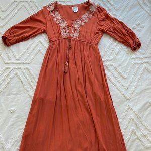 Bohemian Dress in Burnt Orange